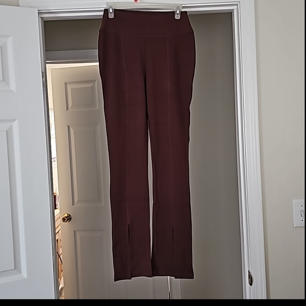 NWT, The Drop Chocolate Brown Uma Ponte pull-on split hem leggings, Size Medium - Picture 4 of 14